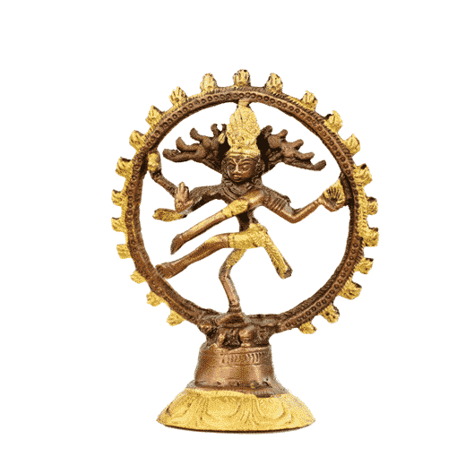Shiva Nataraja Messing doppelter Ring 2farbig 15 cm 