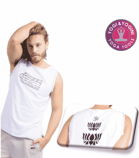 Yoga Top 'shakti' Organic Cotton White Man S-m