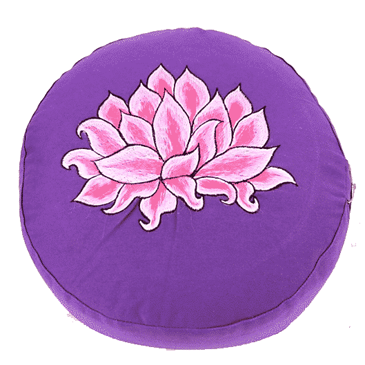 Meditation Cushion Violet Lotus Embroidered