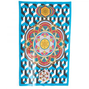 Tapestry Mandala Cotton Geometric Shapes Authentic (215 x 135 cm)