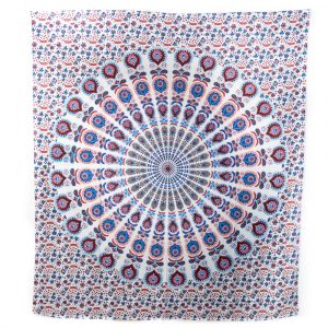Tapestry Mandala Cotton Red/Blue Authentic (240 x 210 cm)