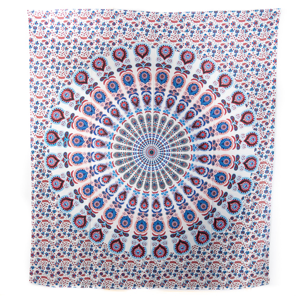 Tapestry Mandala Cotton Red/Blue Authentic (240 x 210 cm)