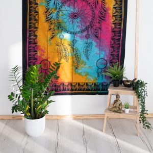 Owl Tapestry Cotton Colourful Dreamcatcher Authentic (215 x 135 cm)