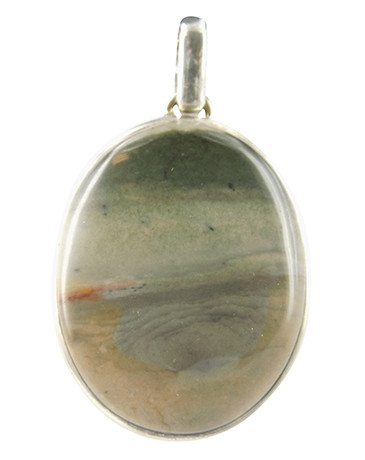 Jasper Polychrome Pendant in Silver No. 13