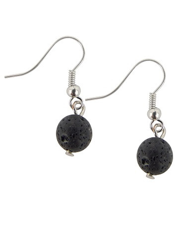 Lava Stone Earrings 8 mm
