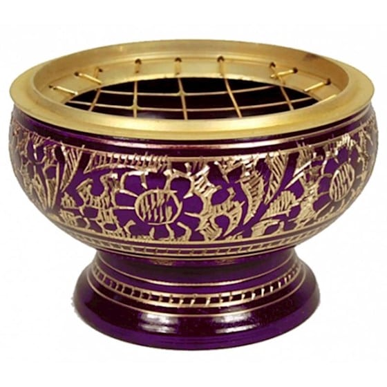 Incense burner Brass purple