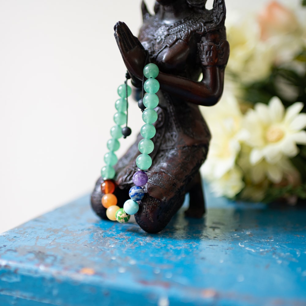 7 Chakra gemstone green aventurine bracelet