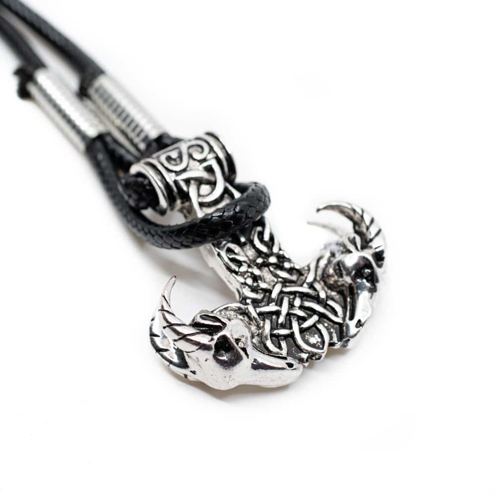 Viking Bracelet Thor's Hammer with Ram Heads