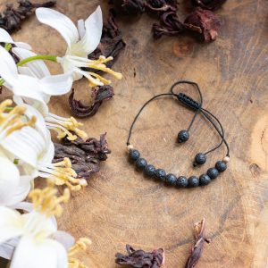 Gemstone Bracelet Lava Stone Adjustable