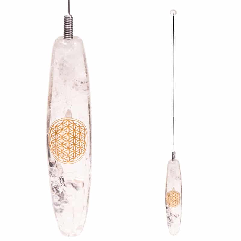 Biotensor with Spring steel Spriet - Handle Mountain Crystal - Flower of Life