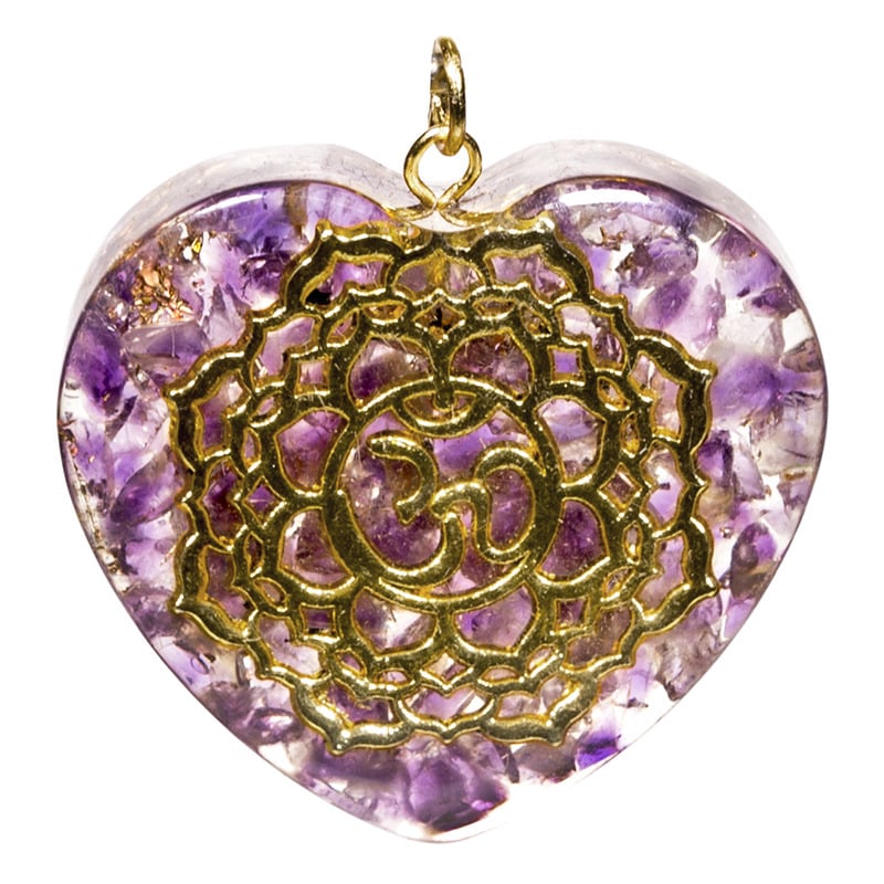 Orgon Pendant Seventh Chakra Heart shaped