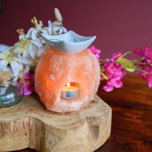 Salt Stone Tea Light Holder Orange Aroma Diffuser (1 kg) 10 x 9 x 9 cm