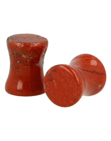 Plug Ear Piercing Per Pair 8 mm Red Jasper