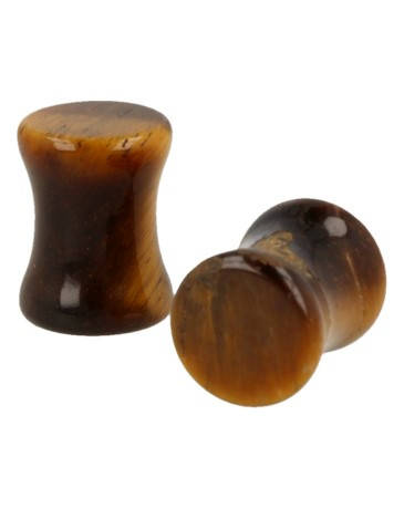 Plug Ear Piercing 8 mm Tiger Eye (Set of 2)