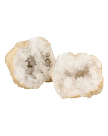 Rock Crystal Geode Pair 7-10 cm