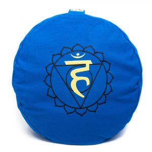 Spiru Meditation Cushion Cotton Blue - 5th Chakra Vishuddha - 36 x 15 cm