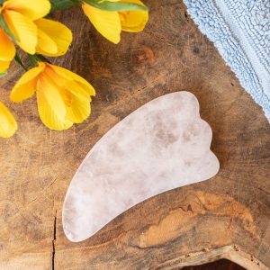 Guasha Scraper Rose Quartz Cloud