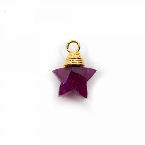 Birthstone Pendant Star July Ruby 925 Silver (10 mm)