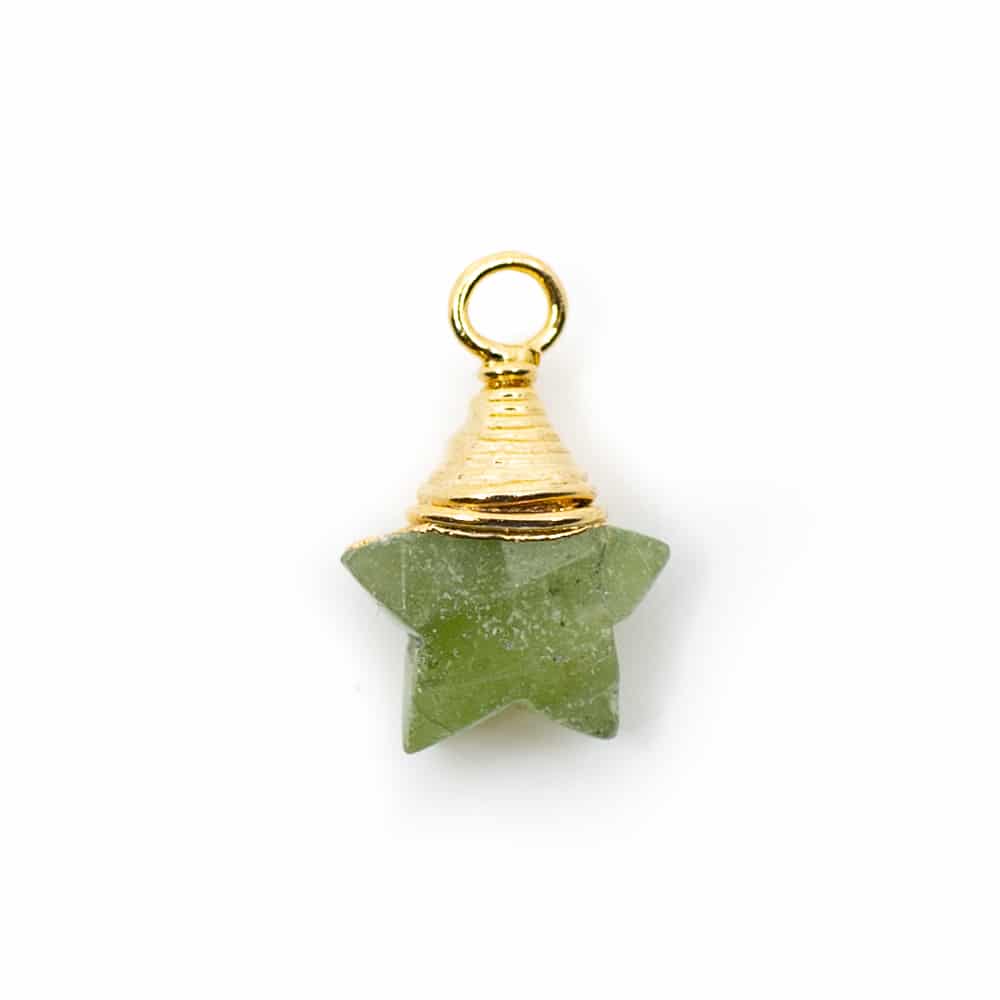 Birthstone Pendant Star August Peridot 925 Silver (10 mm)
