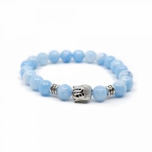 Gemstone Bracelet Blue Agate with Buddha