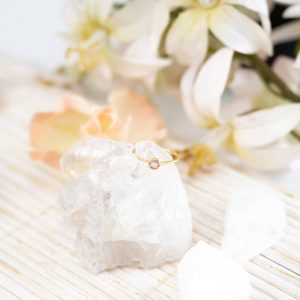 Birthstone Ring Rose Quartz October - 925 Silver & Gold-plated  (Size 17)