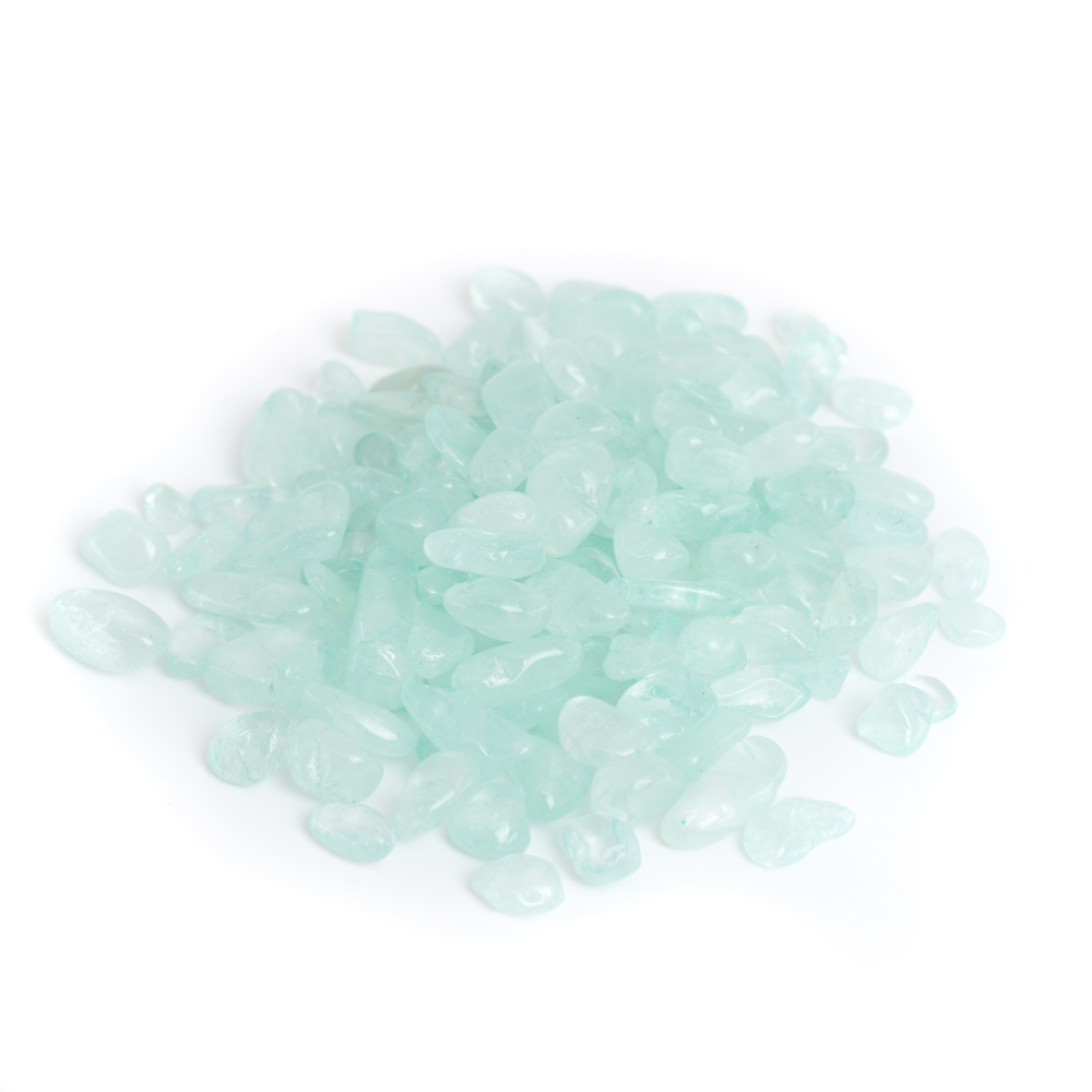 Aquamarine Tumbled Stones (5 to 10 mm) - 100 grams