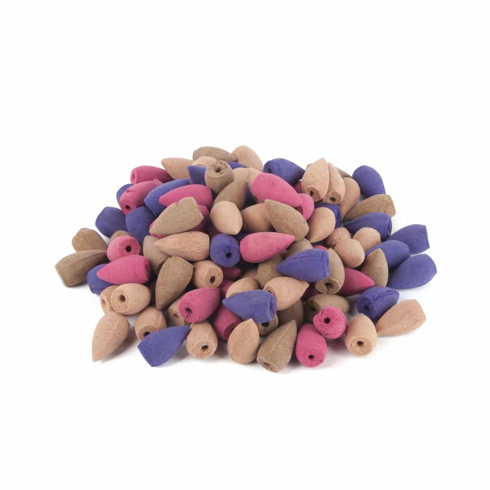 backflow incense cones colorful mix pile