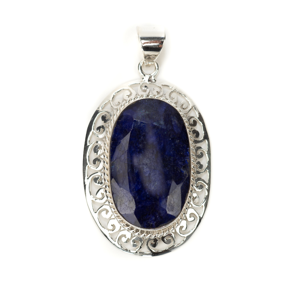Gemstone Pendant Sapphire Quartz 925 Silver "Kasari"