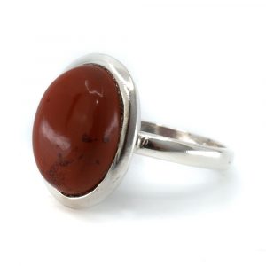 Gemstone Ring Red Jasper 925 Silver "Vaiha" (Size 17)