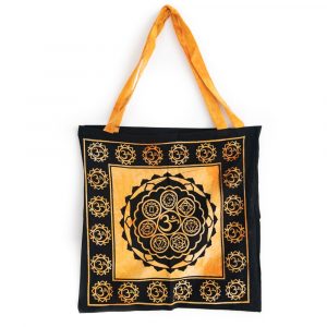 Tote Bag Cotton - OHM and Chakras Orange (45 cm)