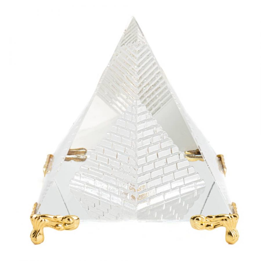 Crystal Pyramid Feng Shui with Foot (8 cm)