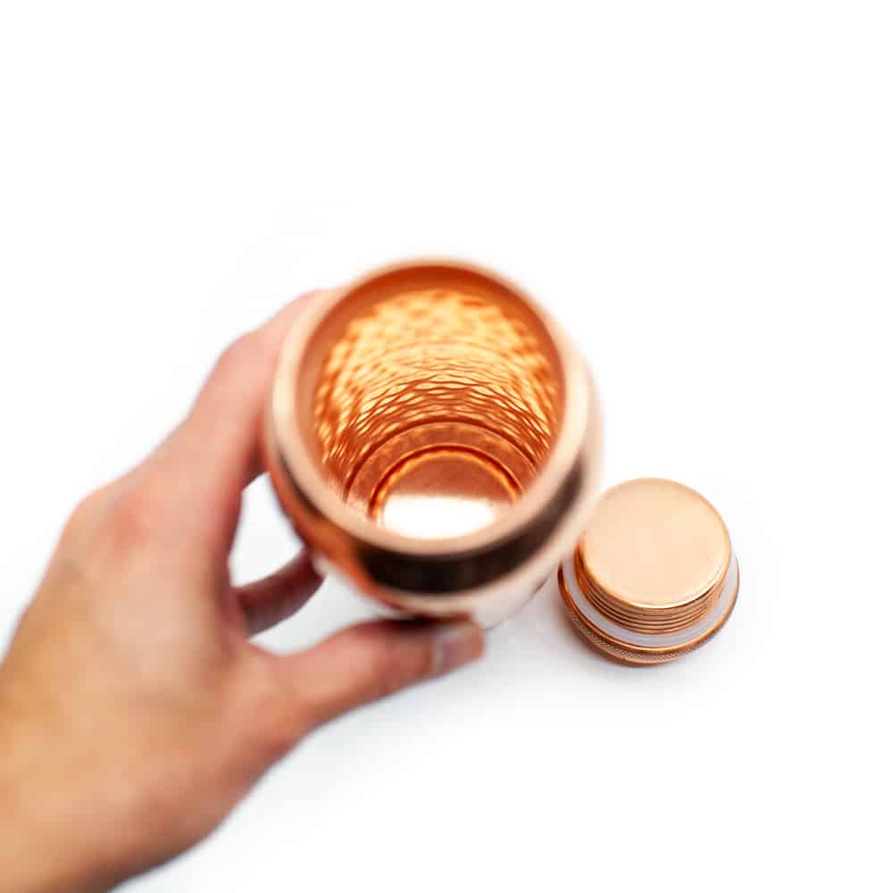 inside copper water bottle