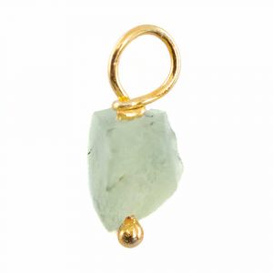 Raw Gemstone Pendant Prehnite 925 Silver and Gold Plated (8 - 12 mm)