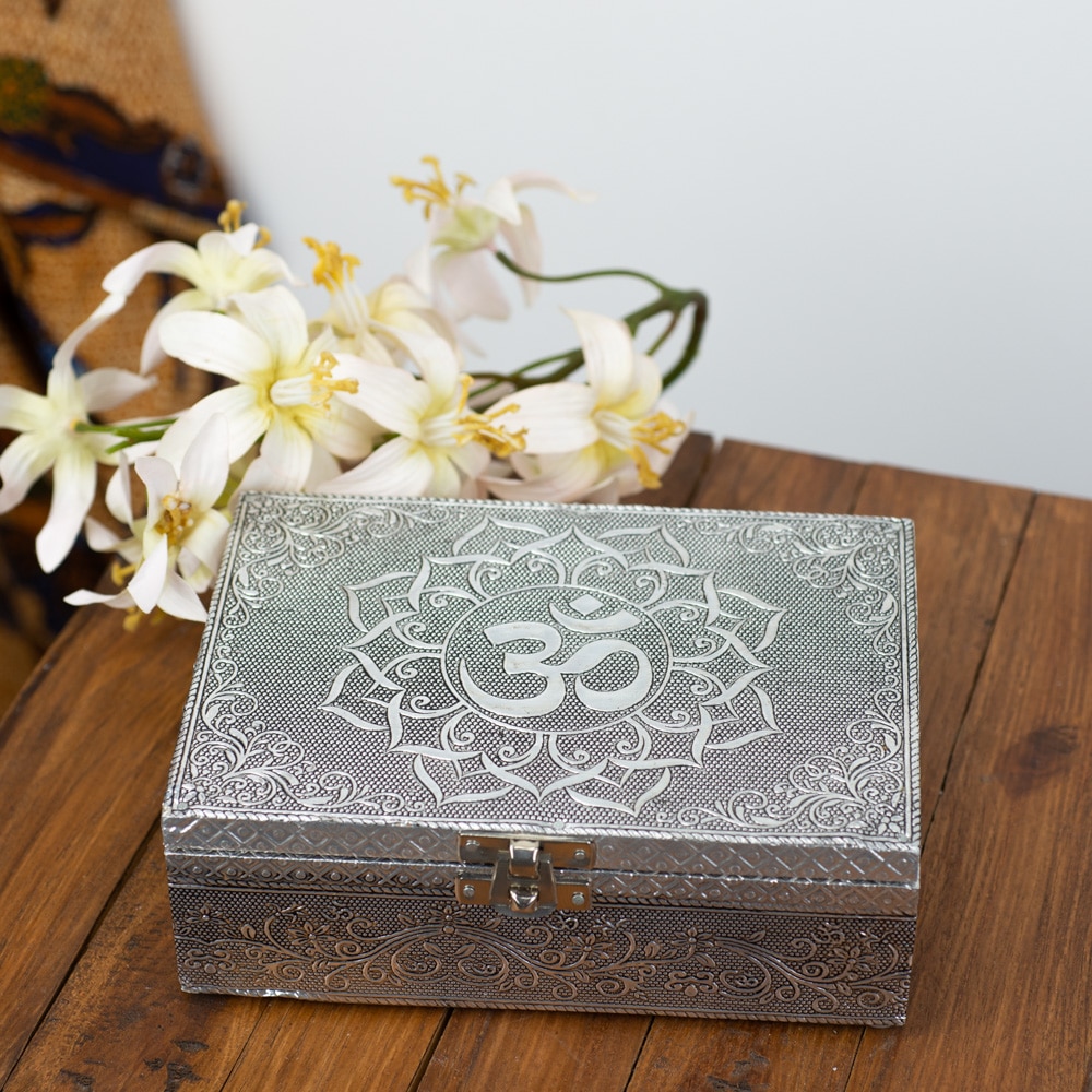 ohm incense storage box silver