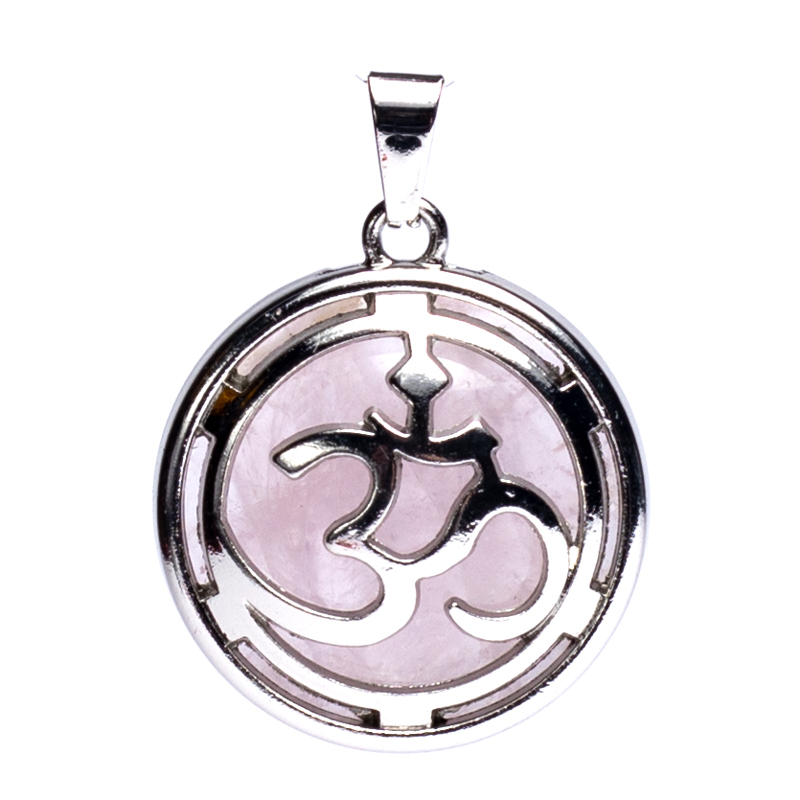 Pendant Ohm with Rose Quartz - 3cm