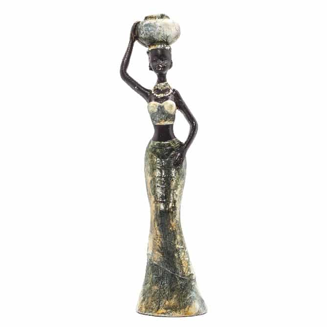 Statue Polystone African Woman with Child (16 cm)