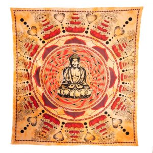 Authentic Cotton Tapestry with Buddha Orange (220 x 210 cm)