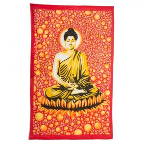 Authentic Cotton Buddha Tapestry Red/Orange (210 x 130 cm)