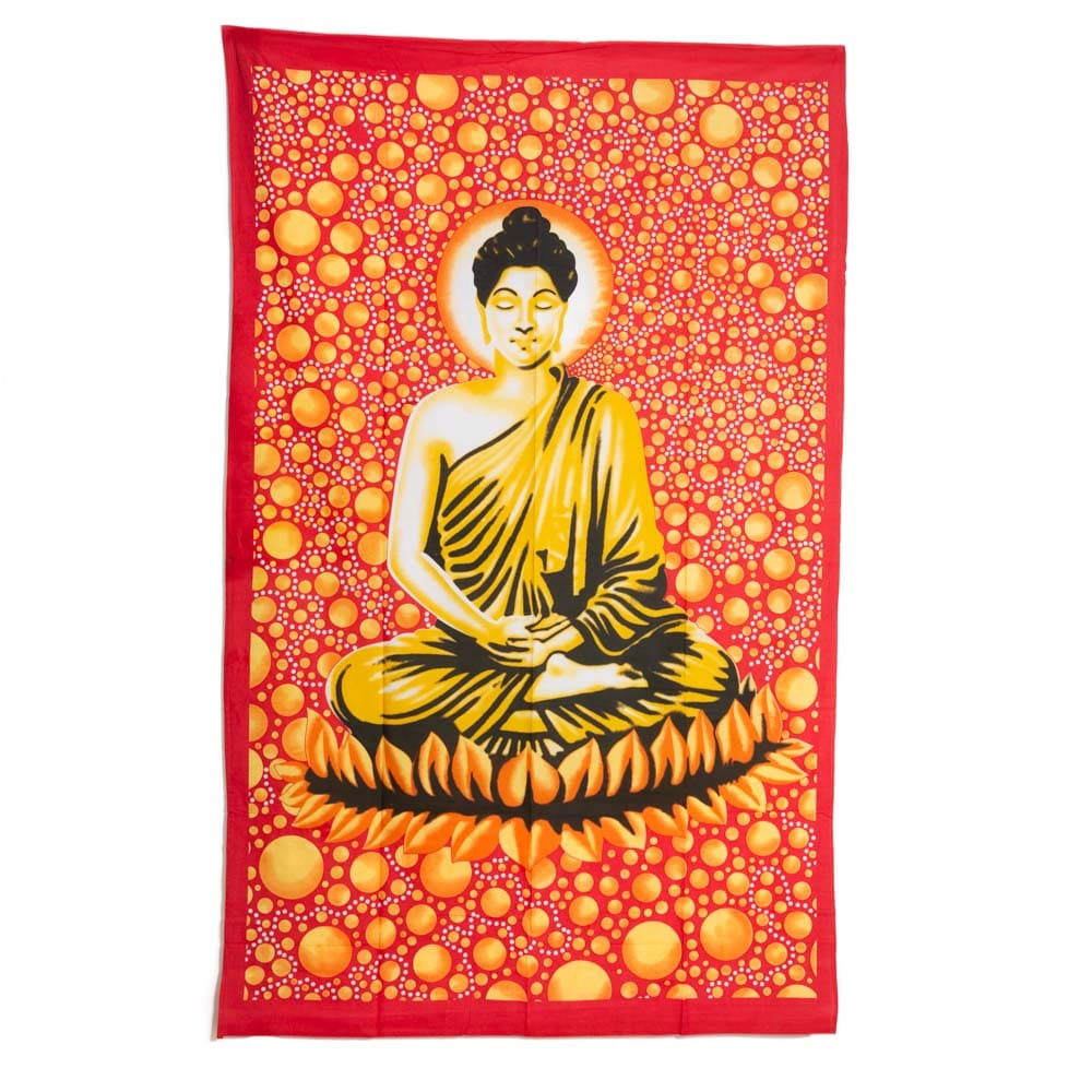 Authentic Cotton Buddha Tapestry Red/Orange (210 x 130 cm)