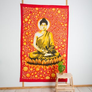 Authentic Cotton Buddha Tapestry Red/Orange (210 x 130 cm)