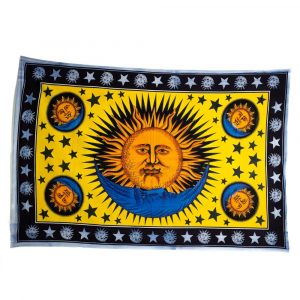 Authentic Cotton Sun and Moon Tapestry Yellow (200 x 135 cm)