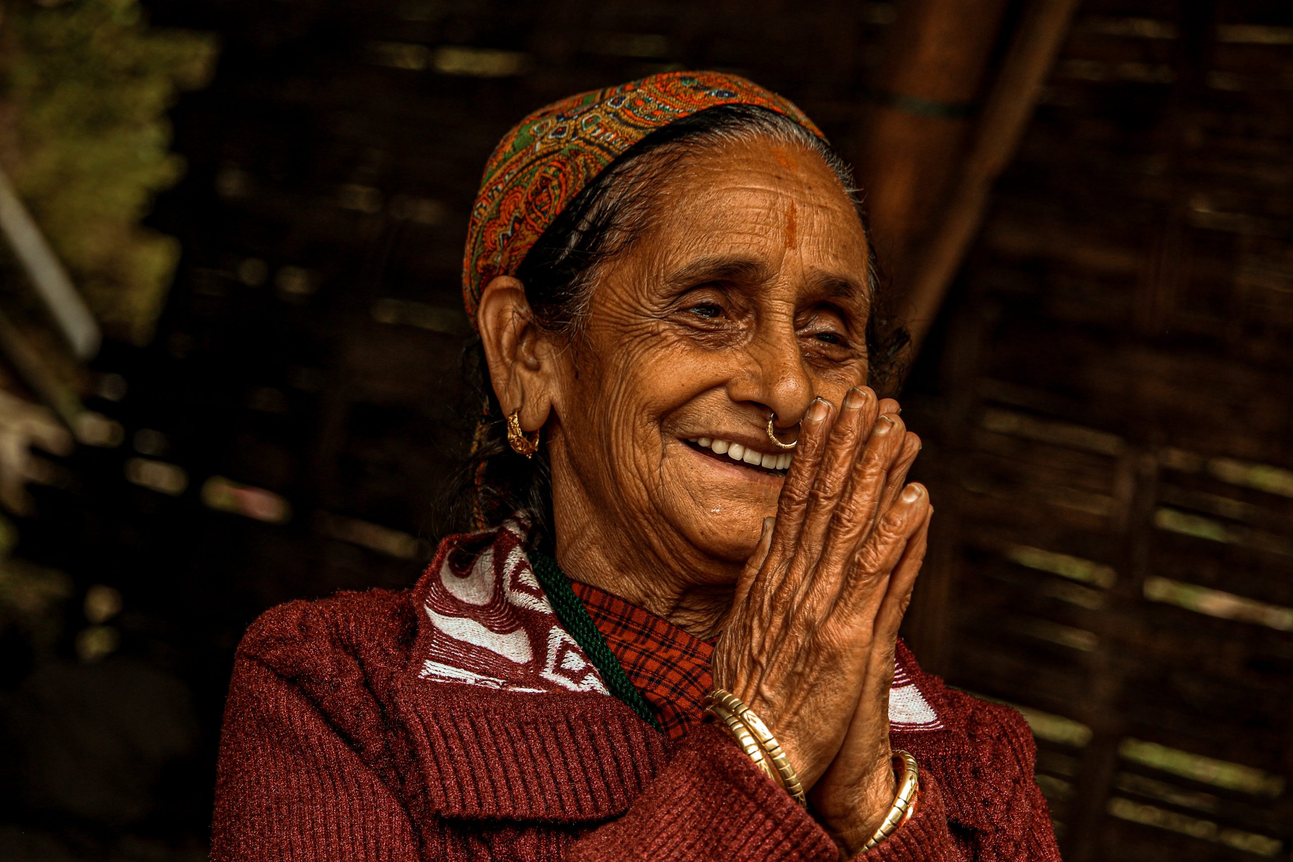 namaste greeting woman smile