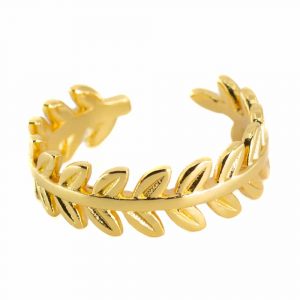 Adjustable Ring Laurel Wreath Copper Gold Colored