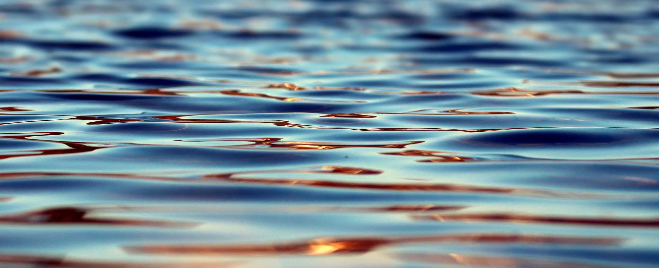 placid water blue and gold
