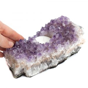 Tea Light Holder Gemstone Amethyst Cluster (approx. 1000 grams)