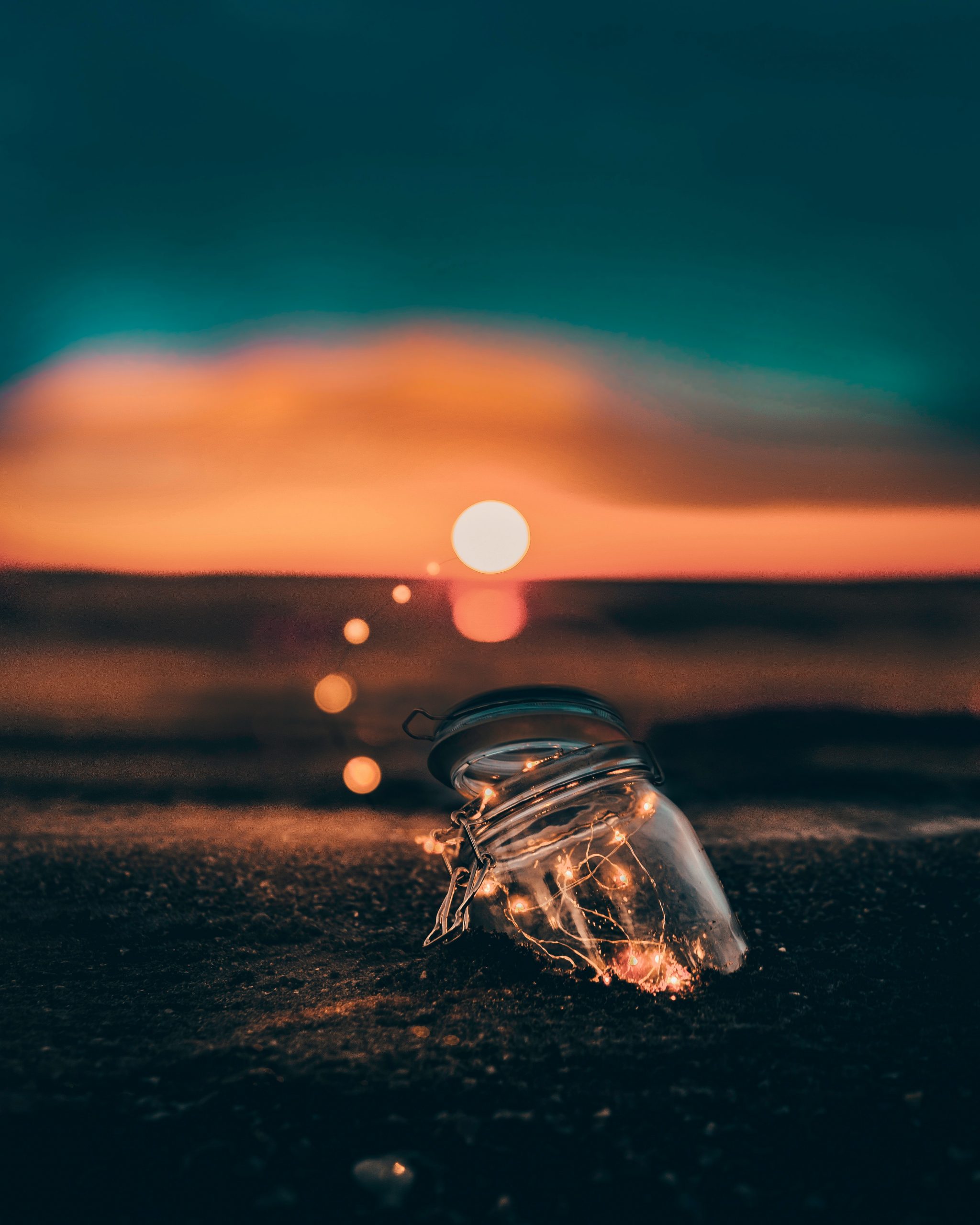 sunset mason jar