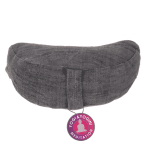 Meditation Pillow Half Moon Hemp (grey)
