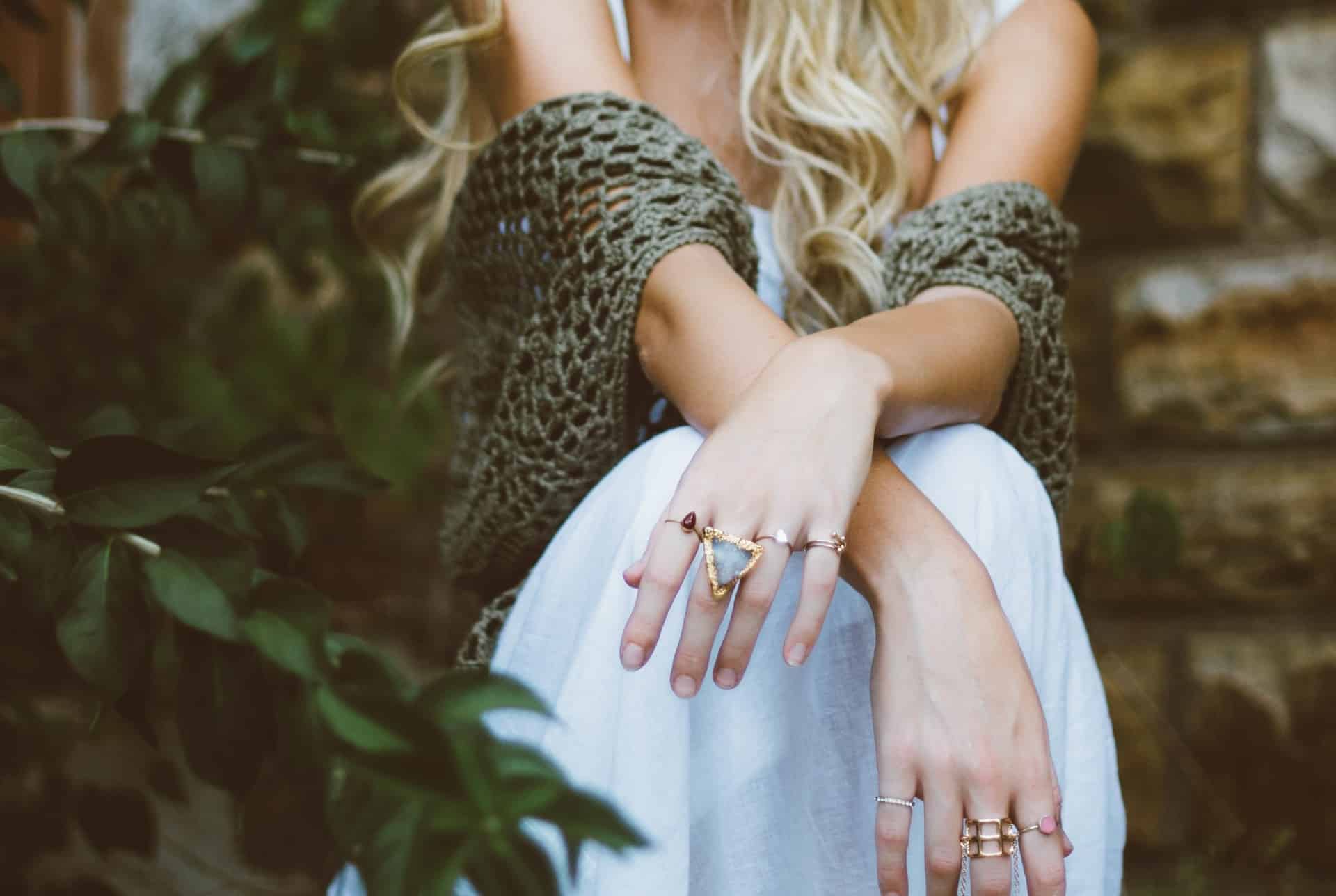 women with gemstone jewelry 