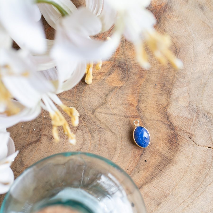 rough cut sapphire pendant