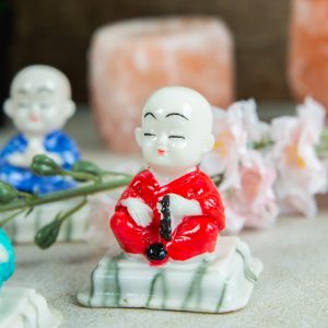 Happy Buddha Statue Lotus Pose - Set of 4 - approx. 7 cm